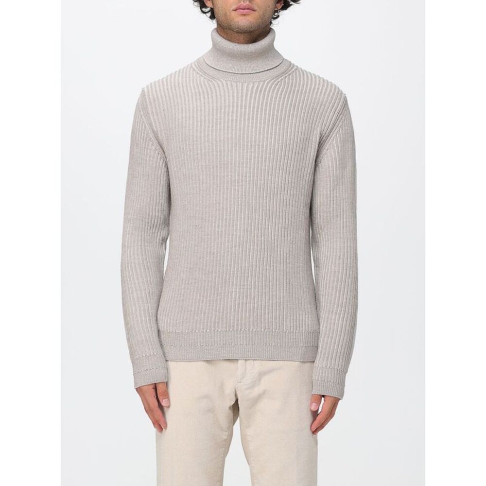 Zanone Men Slim Fit Virgin Wool Roll Neck Jumper Zanone With Ribbed Finishes